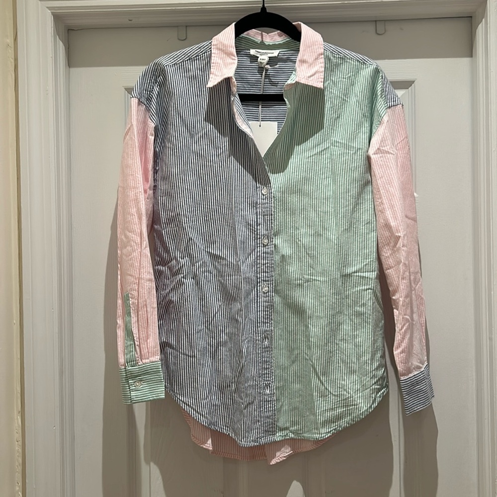 NWT beachlunchlounge collection striped button down